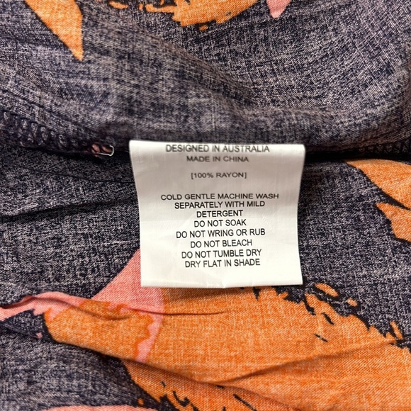 Abel The Label Clare Combo Maxi Dress Flutter Sleeve Smocked Pleated Small - Picture 9 of 13